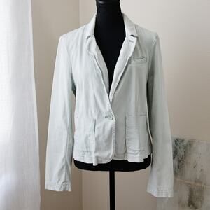 Anthropologie X Cartonnier Light Blue Cotton Blazer Jacket size M